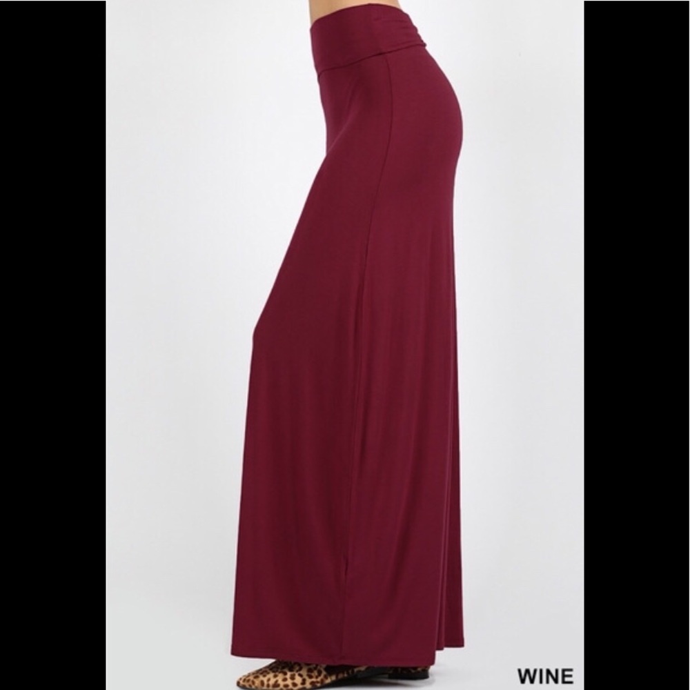 Wine maxi skirt